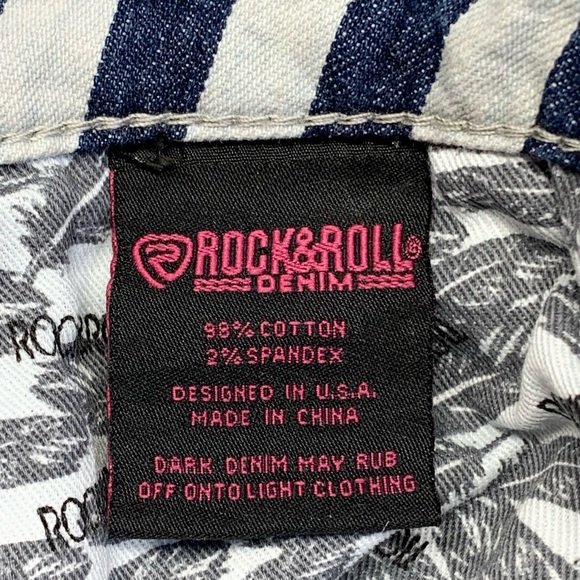 Rock&Roll Denim NWT High Rise Flare Wide Stripe Cowgirl/Boho Jeans - Size 32x34 - Picture 14 of 15